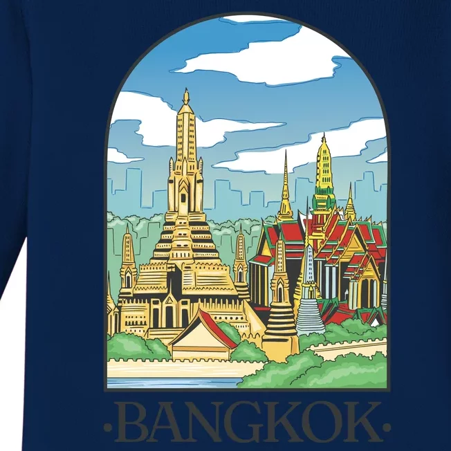 Bangkok Thailand Landscape Baby Long Sleeve Bodysuit