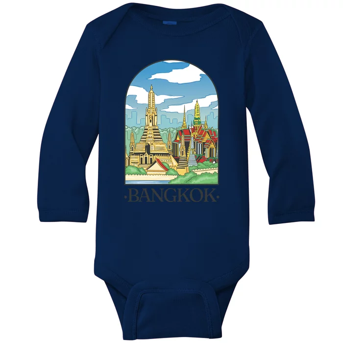 Bangkok Thailand Landscape Baby Long Sleeve Bodysuit