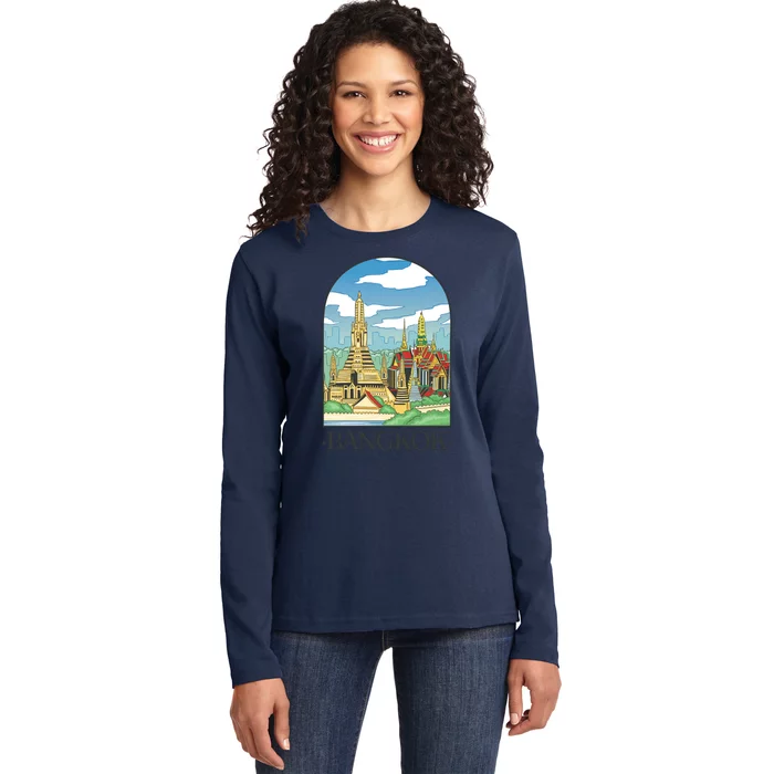 Bangkok Thailand Landscape Ladies Long Sleeve Shirt