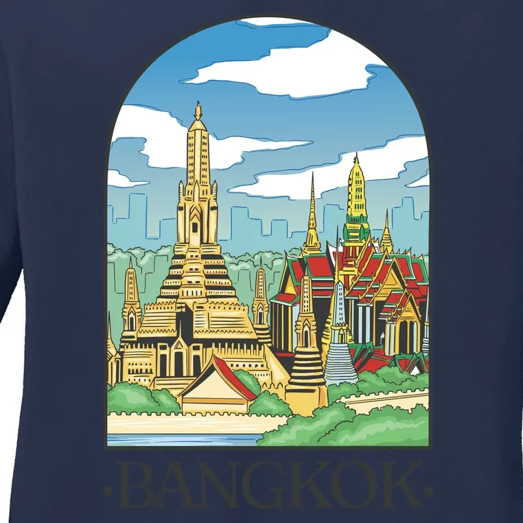 Bangkok Thailand Landscape Ladies Long Sleeve Shirt