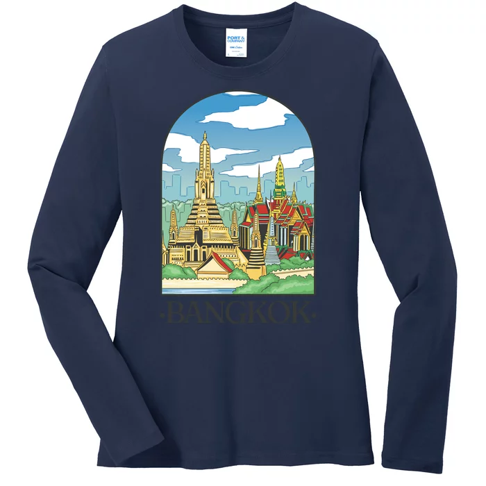 Bangkok Thailand Landscape Ladies Long Sleeve Shirt