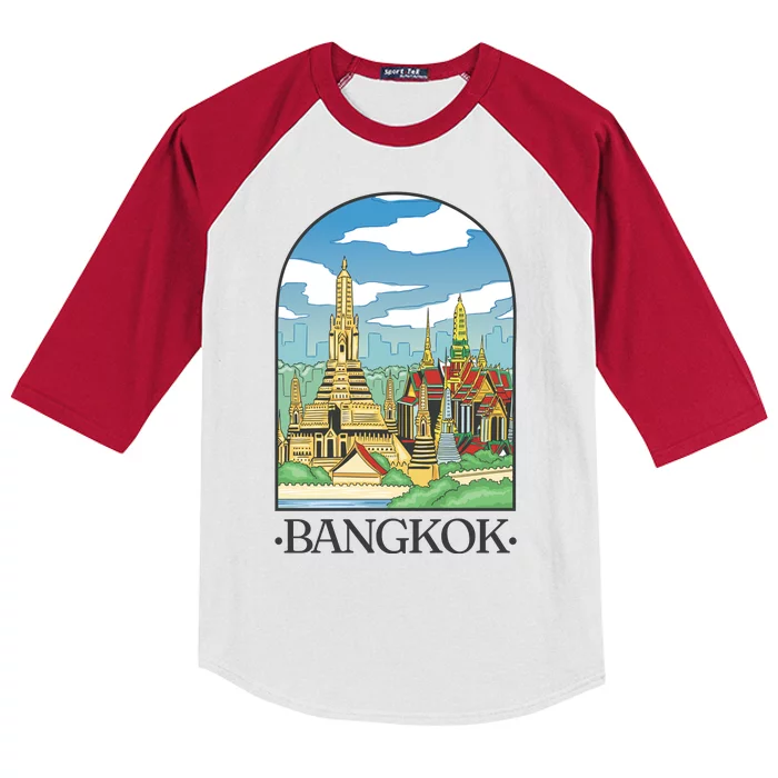 Bangkok Thailand Landscape Kids Colorblock Raglan Jersey