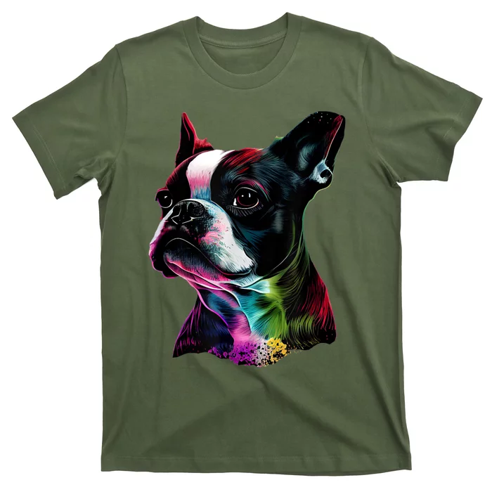 Boston Terrier Lovers Colorful Pop Art Boston Terrier T-Shirt