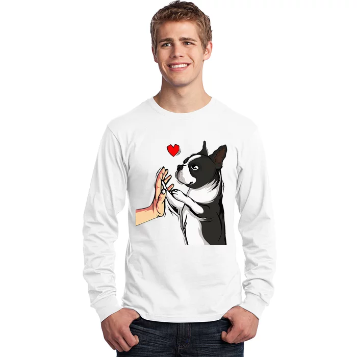 Boston Terrier Love Bostie Dog Mom Funny Long Sleeve Shirt