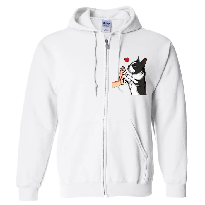 Boston Terrier Love Bostie Dog Mom Funny Full Zip Hoodie