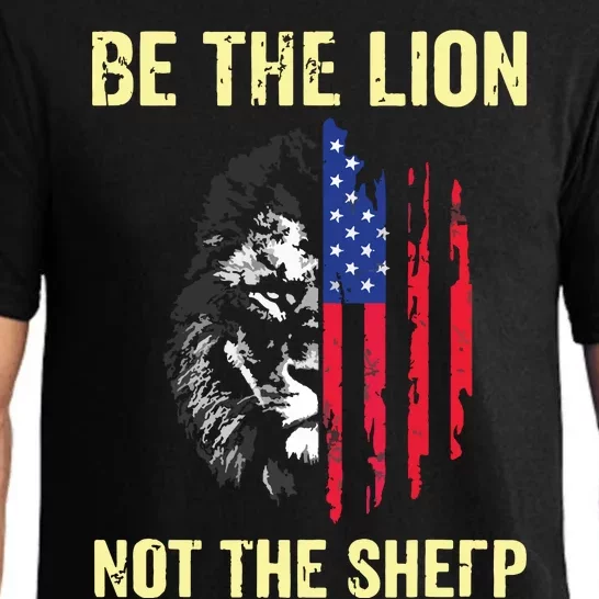 Be The Lion Not The Sheepp US Patriotic Veteran Pajama Set