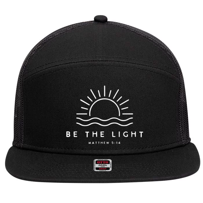 Be The Light Christian Inspirational 7 Panel Mesh Trucker Snapback Hat