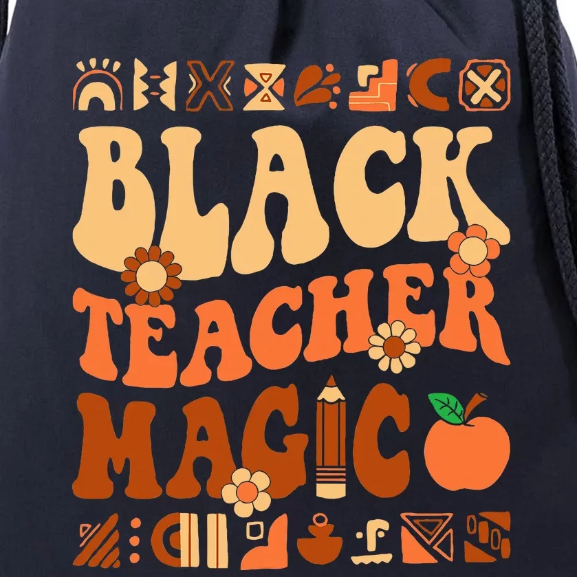 Black Teacher Magic Melanin Africa History Pride Teacher Drawstring Bag