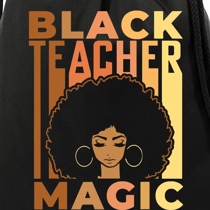 Black Teacher Magic Black History Month Melanin Drawstring Bag