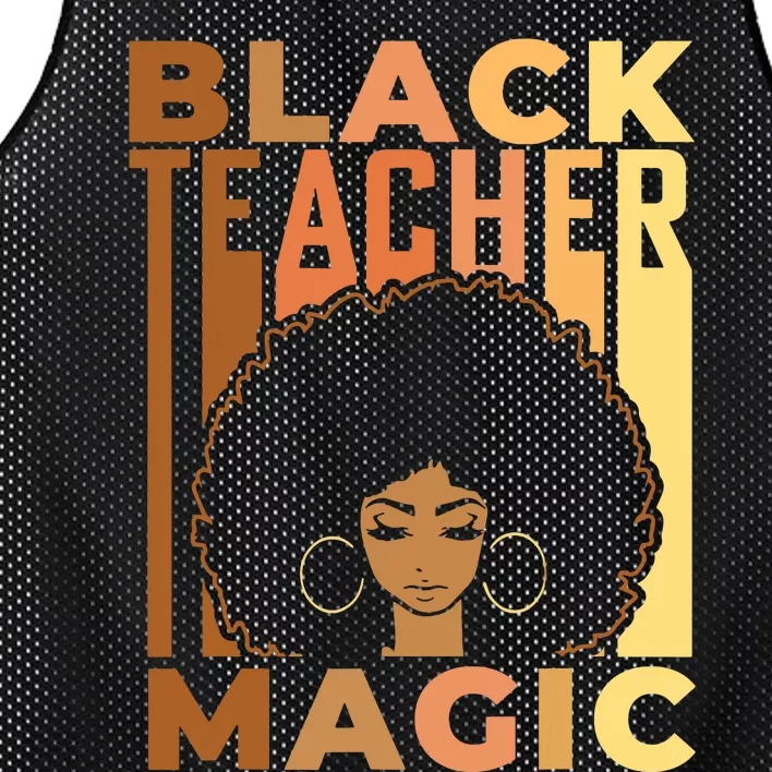 Black Teacher Magic Black History Month Melanin Mesh Reversible Basketball Jersey Tank