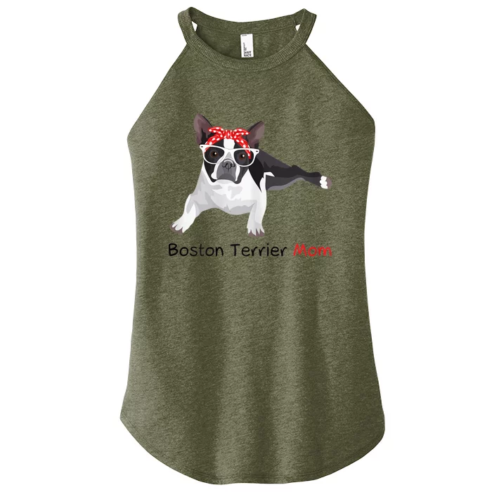 Boston Terrier Mom Bandana Womens Boston Terrier. Dog Women’s Perfect Tri Rocker Tank