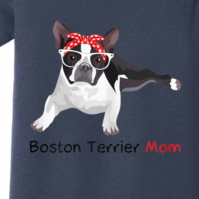 Boston Terrier Mom Bandana Womens Boston Terrier. Dog Baby Bodysuit