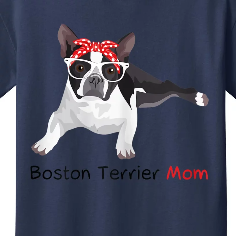 Boston Terrier Mom Bandana Womens Boston Terrier. Dog Kids T-Shirt