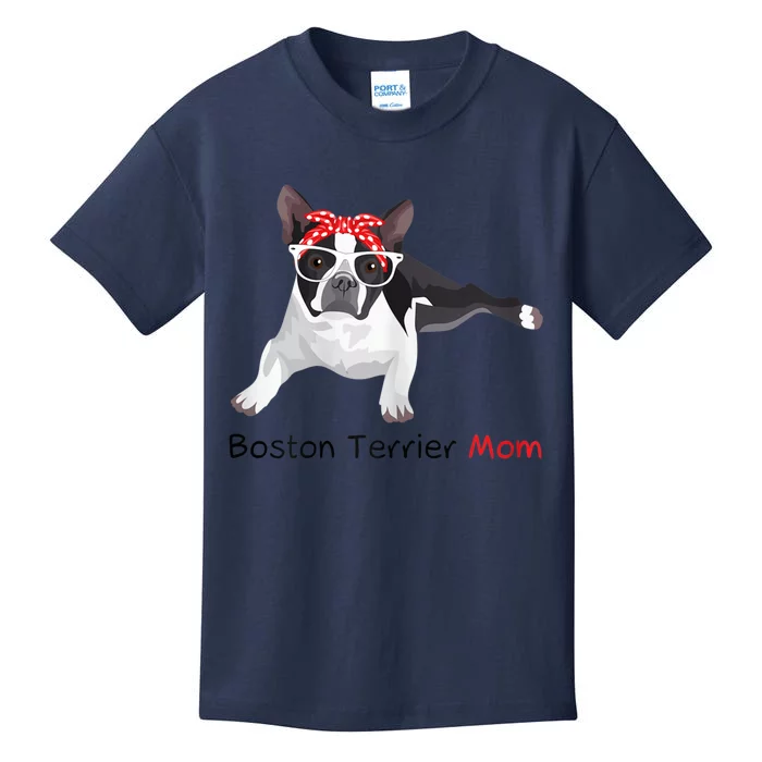 Boston Terrier Mom Bandana Womens Boston Terrier. Dog Kids T-Shirt