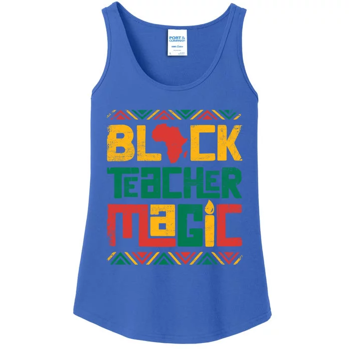 Black Teacher Magic Black History Month Juneteenth Melanin Gift Ladies Essential Tank