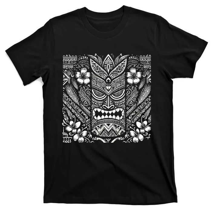 Bohemian Tiki Mask Front & Back Polynesian Style Boho T-Shirt