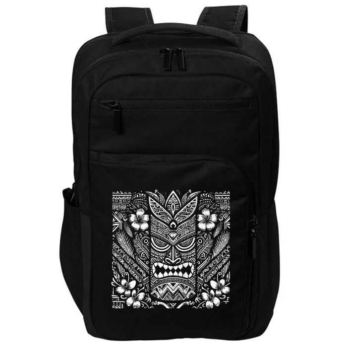 Bohemian Tiki Mask Front & Back Polynesian Style Boho Impact Tech Backpack