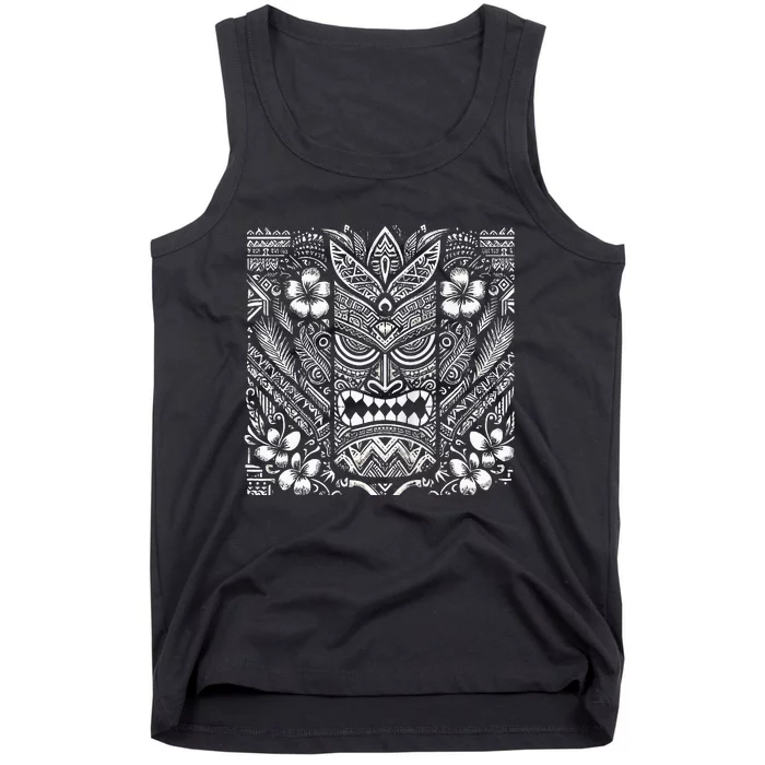 Bohemian Tiki Mask Front & Back Polynesian Style Boho Tank Top