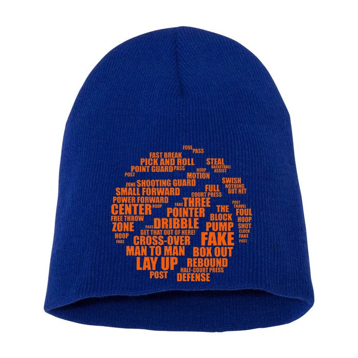 Basketball Terms Motivational Word Cloud Short Acrylic Beanie