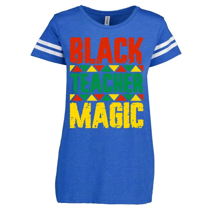 Black Teacher Magic Funny Gift Enza Ladies Jersey Football T-Shirt