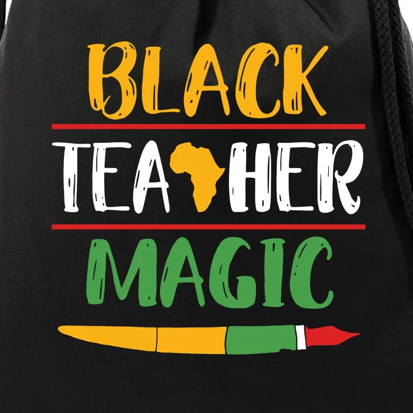 Black Teacher Magic Black History Month Africa Drawstring Bag