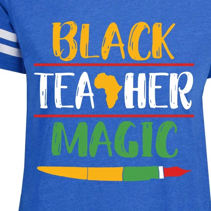 Black Teacher Magic Black History Month Africa Enza Ladies Jersey Football T-Shirt