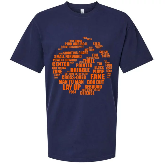 Basketball Terms Motivational Word Cloud Sueded Cloud Jersey T-Shirt