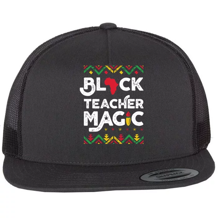 Black Teacher Magic Teacher Black History Month Flat Bill Trucker Hat