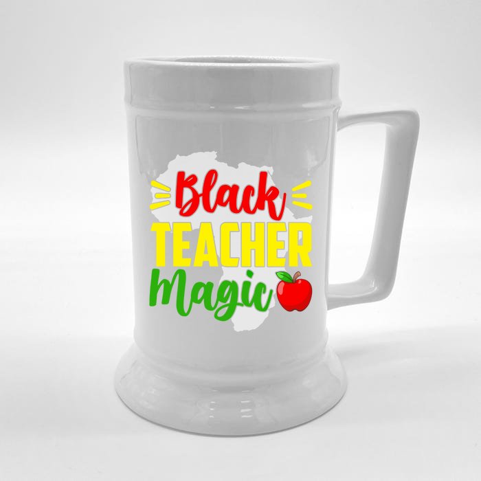 Black Teacher Magic African American Black History Month Gift Front & Back Beer Stein