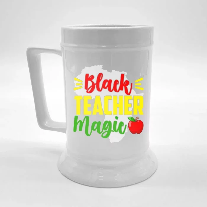 Black Teacher Magic African American Black History Month Gift Front & Back Beer Stein