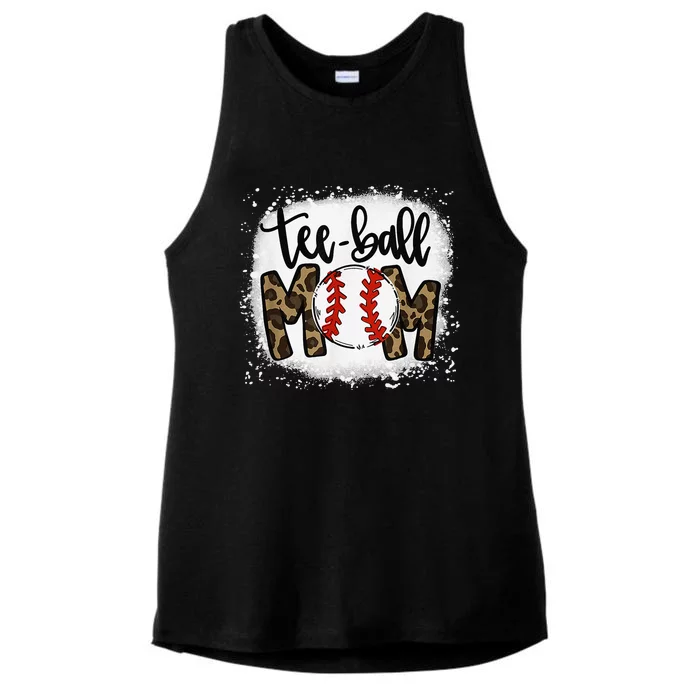 Bleached Teeball Mom Leopard Mom Funny Ball Mom MotherS Day Ladies Tri-Blend Wicking Tank