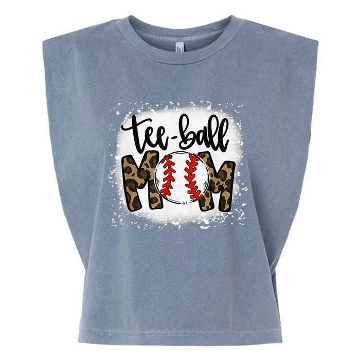 Bleached Teeball Mom Leopard Mom Funny Ball Mom MotherS Day Garment-Dyed Women's Muscle Tee