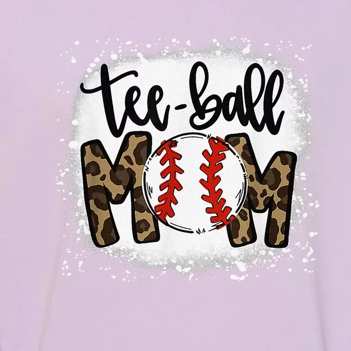 Bleached Teeball Mom Leopard Mom Funny Ball Mom MotherS Day Garment-Dyed Sweatshirt