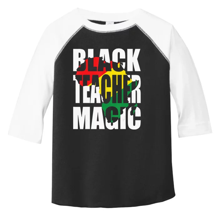 Black Teacher Magic History Month Patriotic African American Toddler Fine Jersey T-Shirt