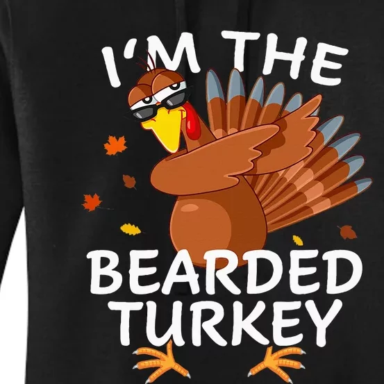 Bearded Turkey Matching Outfit Thanksgiving Pajamas Women's Pullover Hoodie