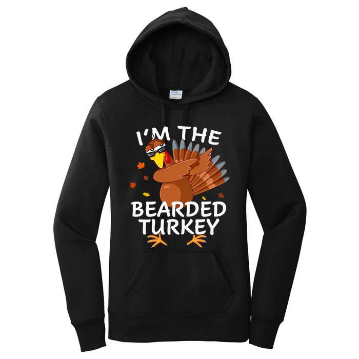 Bearded Turkey Matching Outfit Thanksgiving Pajamas Women's Pullover Hoodie