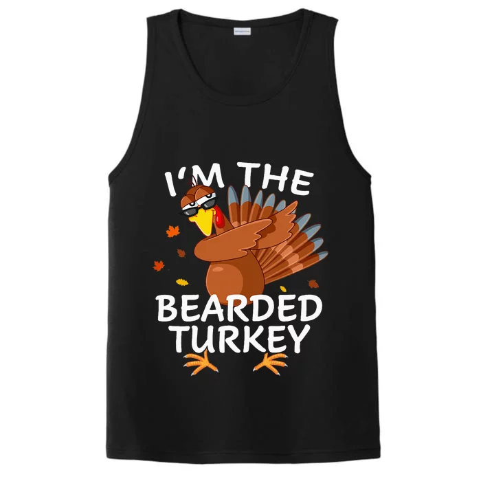 Bearded Turkey Matching Outfit Thanksgiving Pajamas Performance Tank