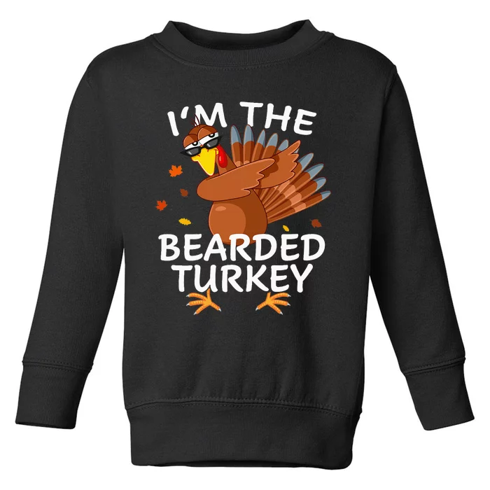 Bearded Turkey Matching Outfit Thanksgiving Pajamas Toddler Sweatshirt