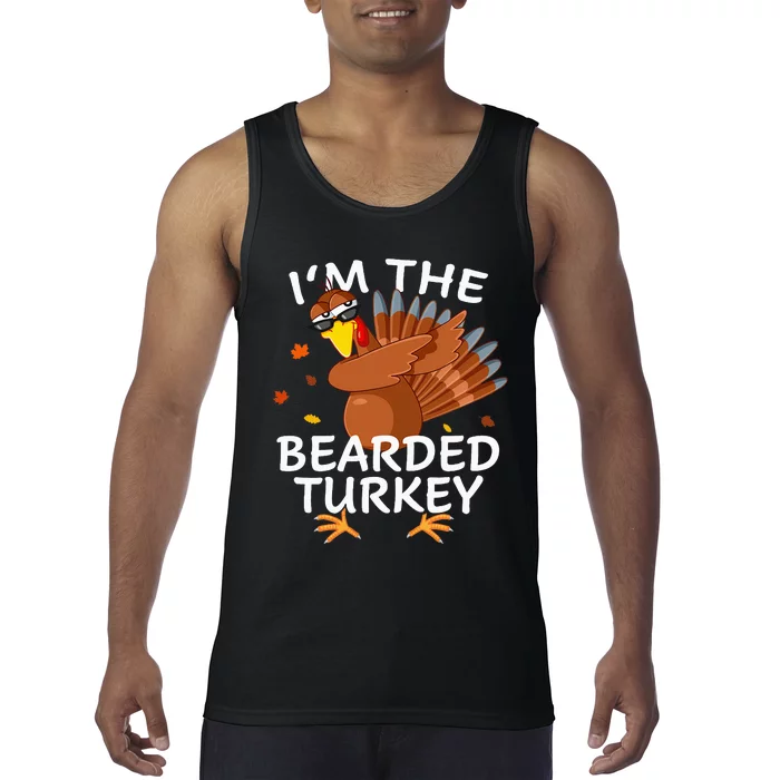 Bearded Turkey Matching Outfit Thanksgiving Pajamas Tank Top