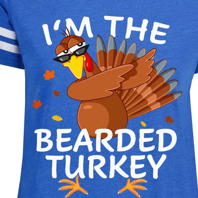 Bearded Turkey Matching Outfit Thanksgiving Pajamas Enza Ladies Jersey Football T-Shirt