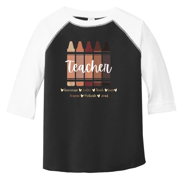 Black Teacher Melanin Crayons, Black History Month Toddler Fine Jersey T-Shirt