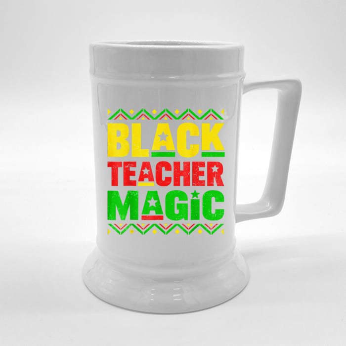 Black Teacher Magic Teacher Black History Month Front & Back Beer Stein