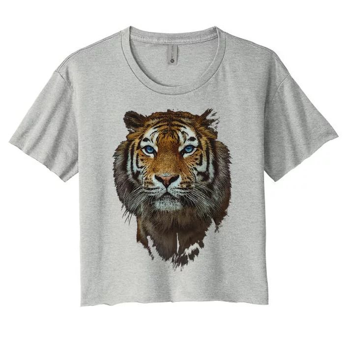 Bengal Tiger Meaningful Gift Endangered Wildlife Lover Big Cat Gift Women's Crop Top Tee