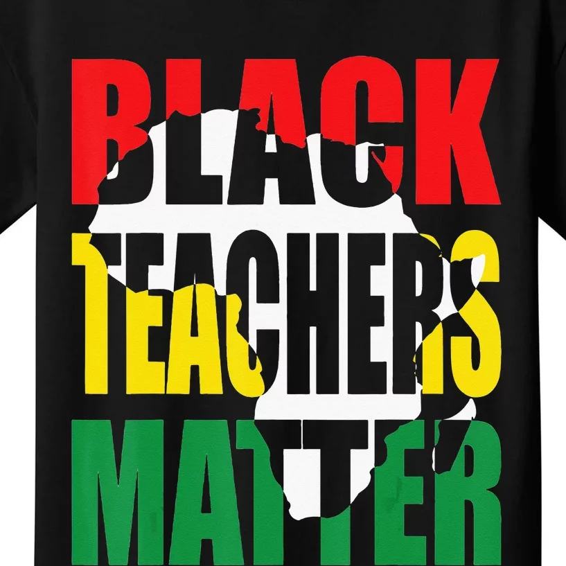 Black Teacher Matter History Month Patriotic African Melanin Kids T-Shirt