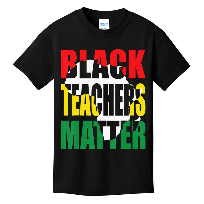 Black Teacher Matter History Month Patriotic African Melanin Kids T-Shirt