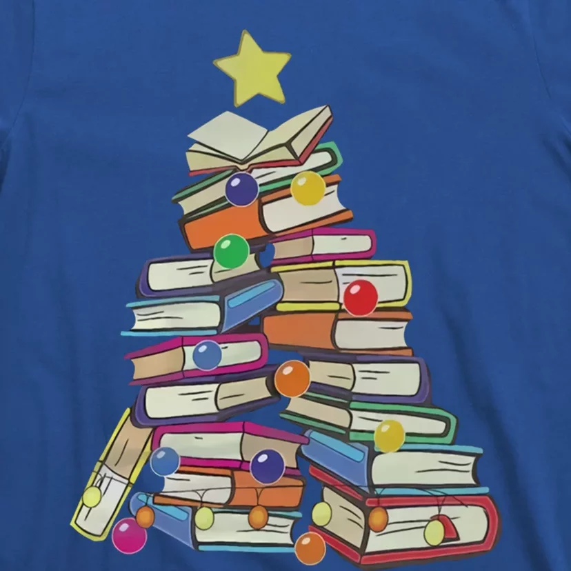 Books Tree Merry Christmas Book Lover Literature Readers Gift T-Shirt