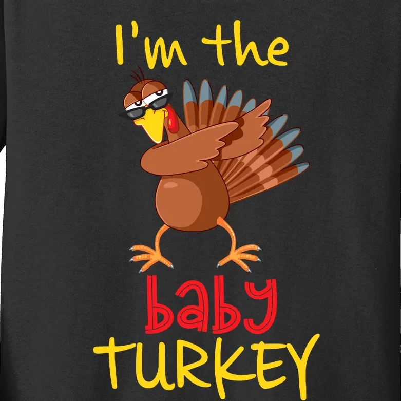 Baby Turkey Matching Family Group Thanksgiving Party Kids Long Sleeve Shirt