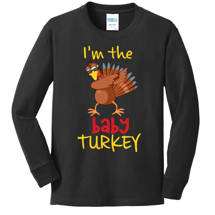 Baby Turkey Matching Family Group Thanksgiving Party Kids Long Sleeve Shirt