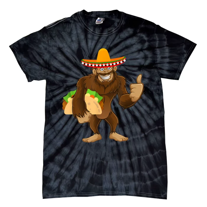 Bigfoot Taco Mexico Party Cinco De Mayo Party Food Sasquatch Tie-Dye T-Shirt