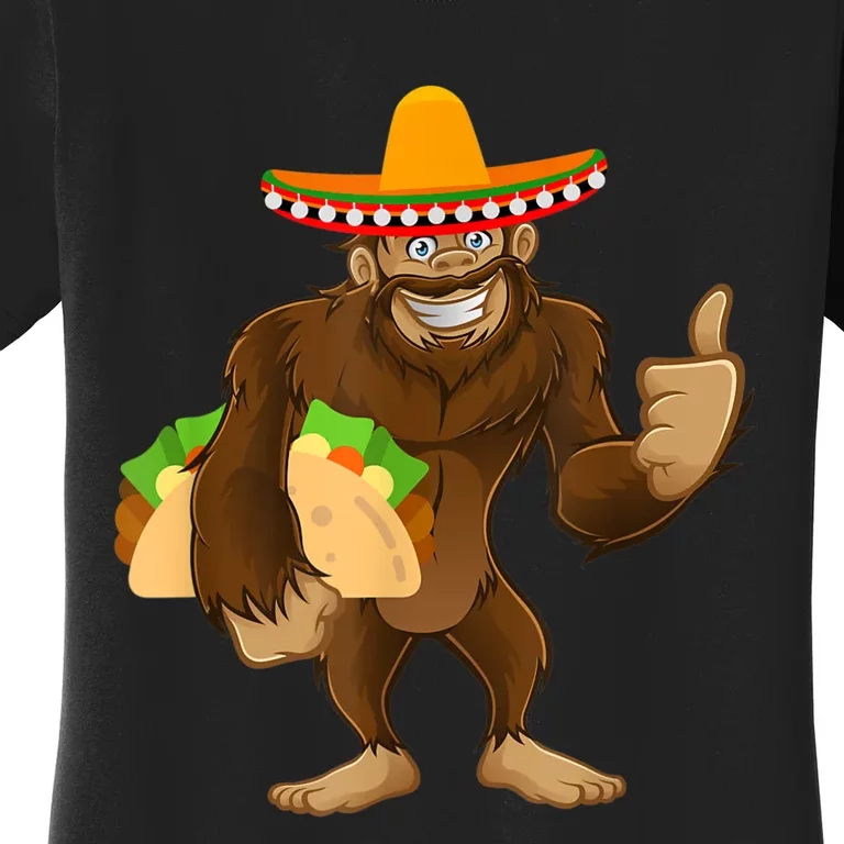 Bigfoot Taco Mexico Party Cinco De Mayo Party Food Sasquatch Women's T-Shirt